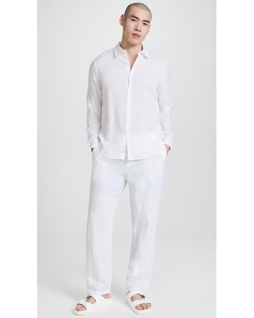 Onia White Air Inen Pu-on Pants for men