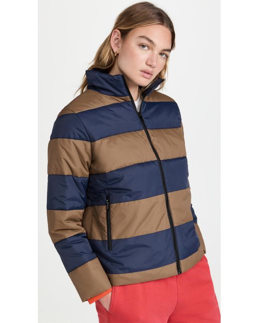 Kule Synthetic The Peyton Puffer Jacket in Navy/Camel (Blue) - Lyst