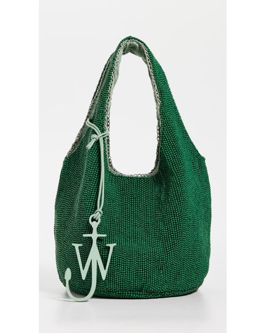 J.W. Anderson Green Mini Beaded Shopper Bag