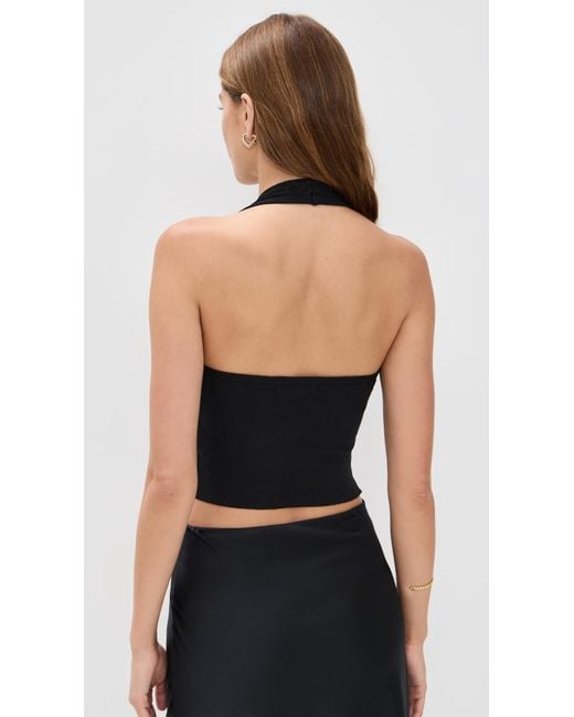 ÉTERNE Black Halter Top