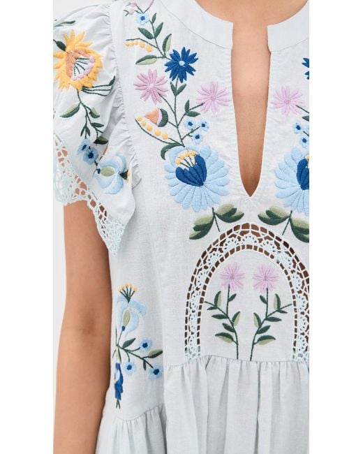 Sea White Celia Embroidery Dress