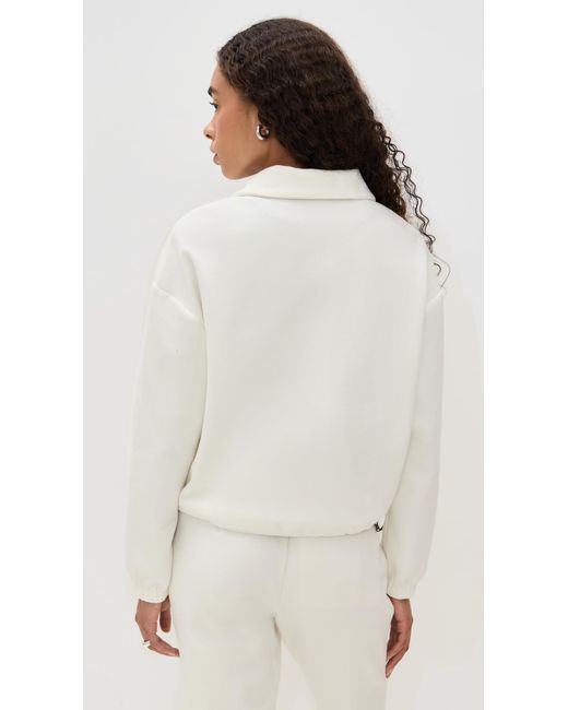 James Perse White Matte Scuba Full Zip Jacket