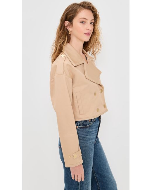 L'Agence Blue Kento Crop Trench Coat