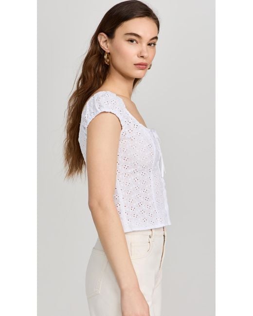 Wayf White Button Front Top