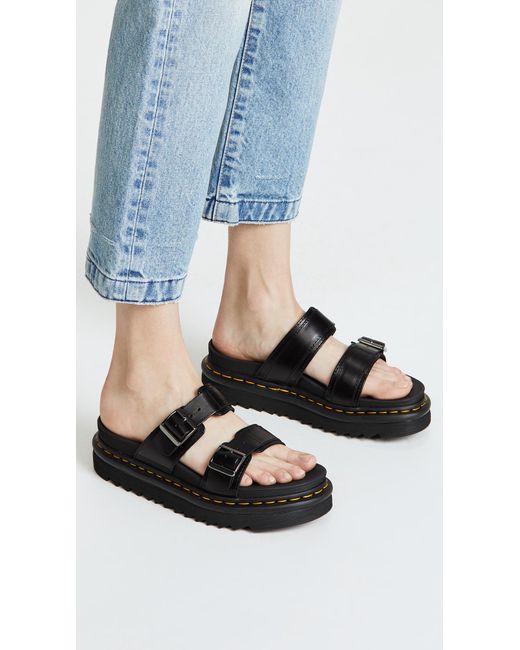 dr martens myles slide sandals in black