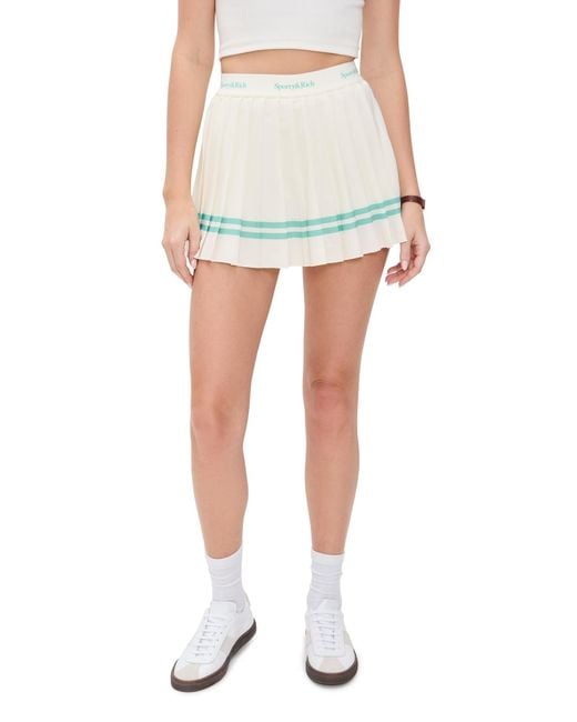 Sporty & Rich Multicolor Serif Logo Pleated Skirt