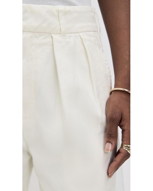 Citizens of Humanity White Petra Pleated Trousers