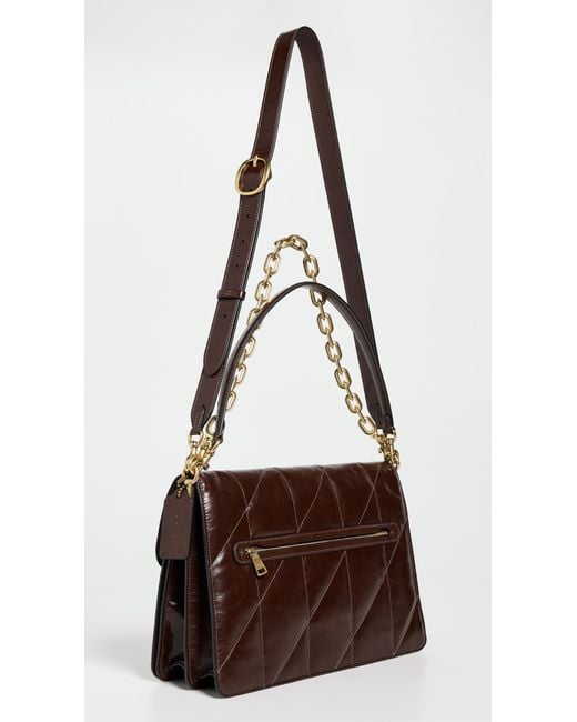 COACH Brown Quilted Glazed Leather Chain Tabby Shoulder Bag