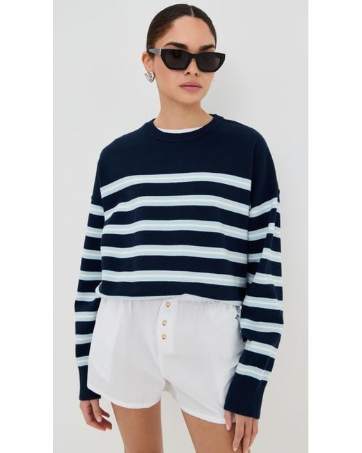 Le Bos Blue Striped Boxy Pullover