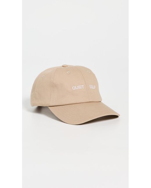 Quiet Golf Natural Wordmark Dad Hat for men