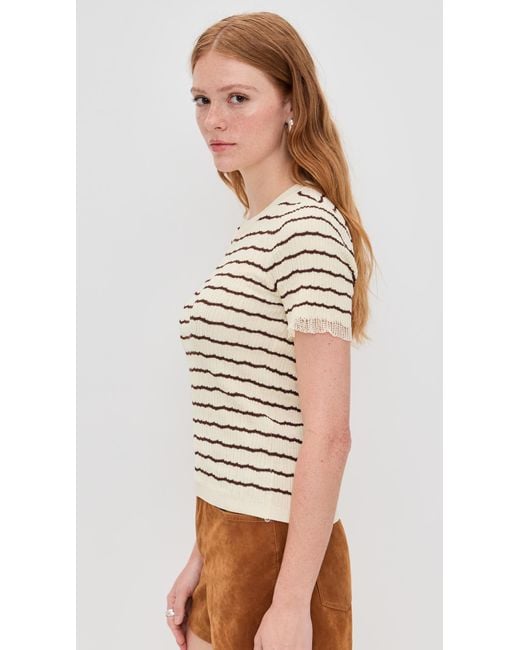 Rag & Bone White Chiara Stripe Short Sleeve Shirt