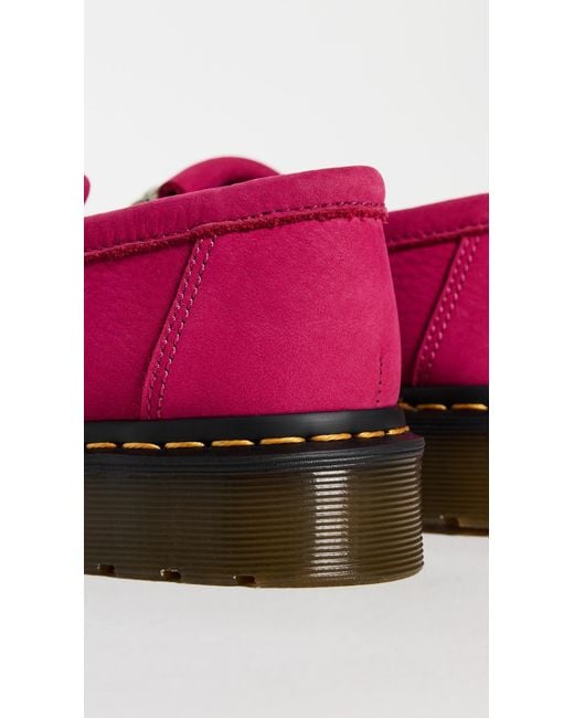 Dr. Martens Pink Adrian Snaffle Milled Nubuck Flats