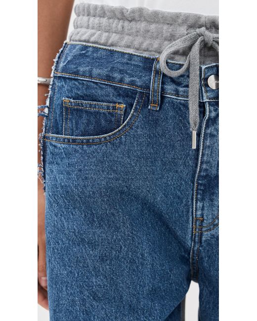 Monse Blue Denim Sweatpants