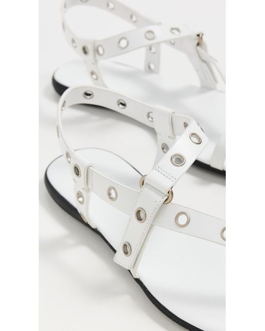 Tory Burch White Eyelet Toe Ring Sandals