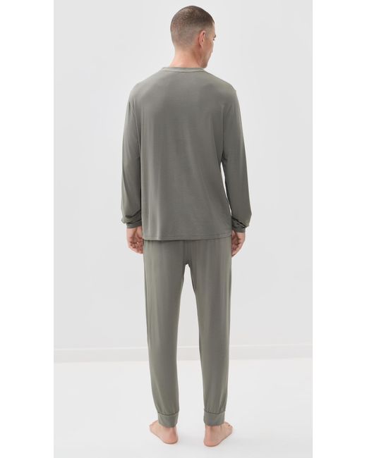 Eberjey Gray Henry Long Pj Set for men