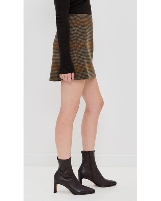 Theory Black Plaid Mini Skirt