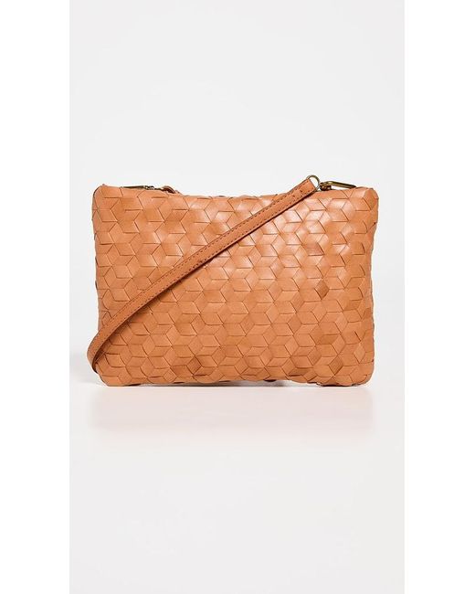 Madewell Brown The Puff Crossbody Bag: Woven Leather Edition