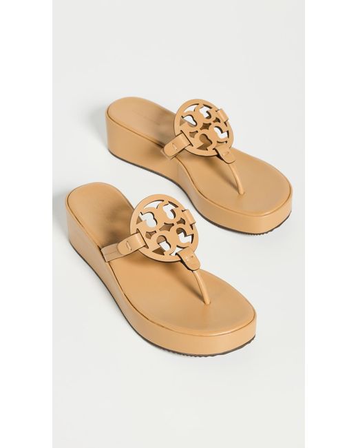 Tory Burch White Miller Wedge Sandals 25mm 10