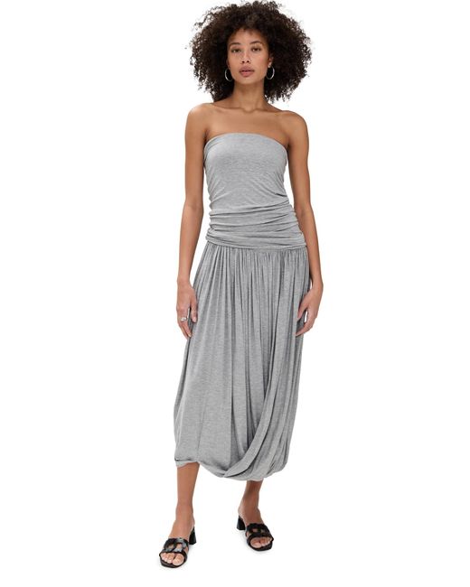Pixie Market Black Bubble Hem Strapless Dress
