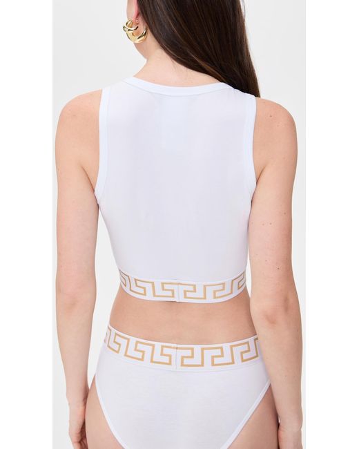 Versace White Sleeveless Tops