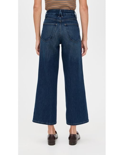 GOOD AMERICAN Blue Soft Tech Good Waist Palazzo Cropped Jeans