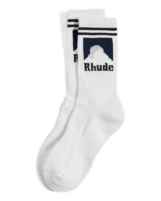 Rhude White Moonlight Socks for men