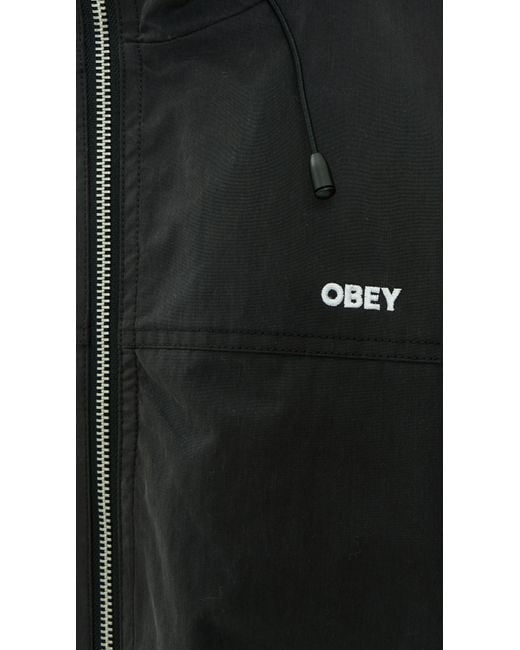 Obey Black Vista Nylon Technical Jacket for men