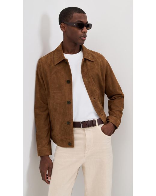 Theory Brown Amos Suede Jacket for men