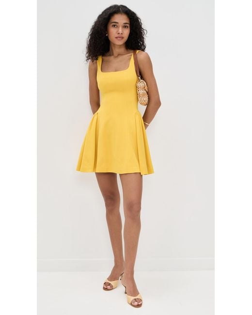 Alice + Olivia Yellow Vera Fit And Flare Mini Dress