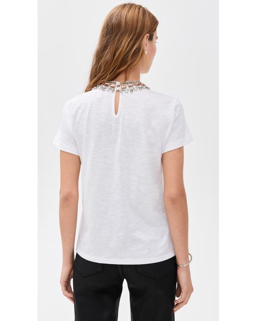 Cinq À Sept White Pearl Rhinestone Necklace Danielle Tee
