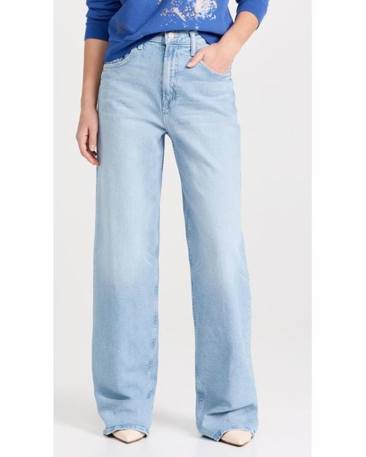 Mother Blue High Waisted Spinner Zip Heel Jeans