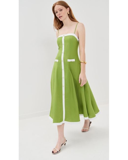 Jonathan Simkhai Women's Green Cordelia Button Down Midi Dress