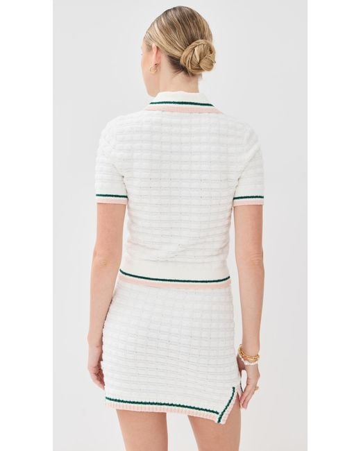 Casablanca White Boucle Polo