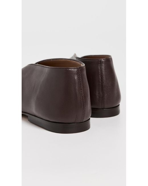 Mansur Gavriel Brown Square Soft V Flats