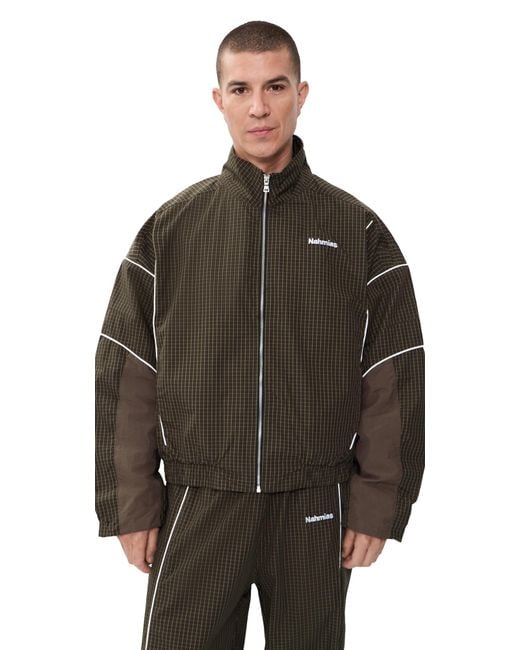 NAHMIAS Black Grid Warm Up Jacket for men