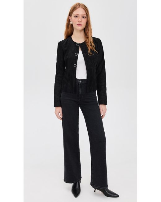 FRAME Black The Saddle Suede Jacket