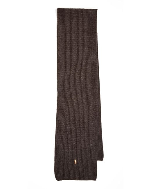 Polo Ralph Lauren Brown Signature Knit Scarf for men
