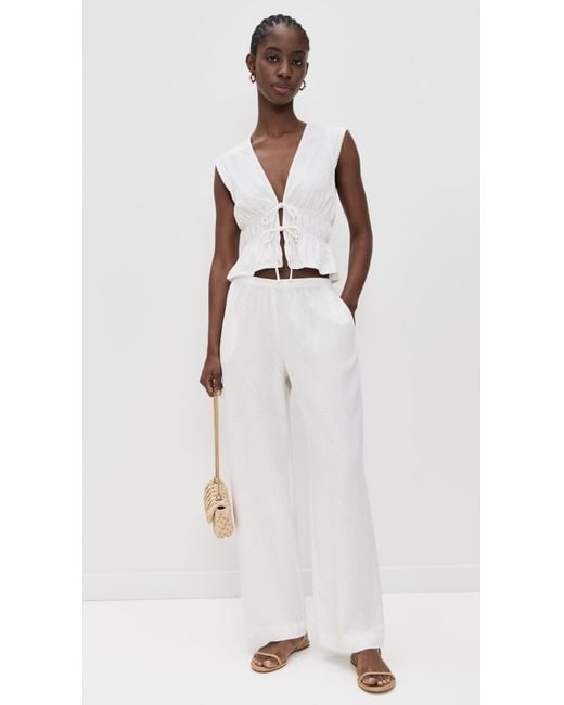 Wayf White Clara Pants