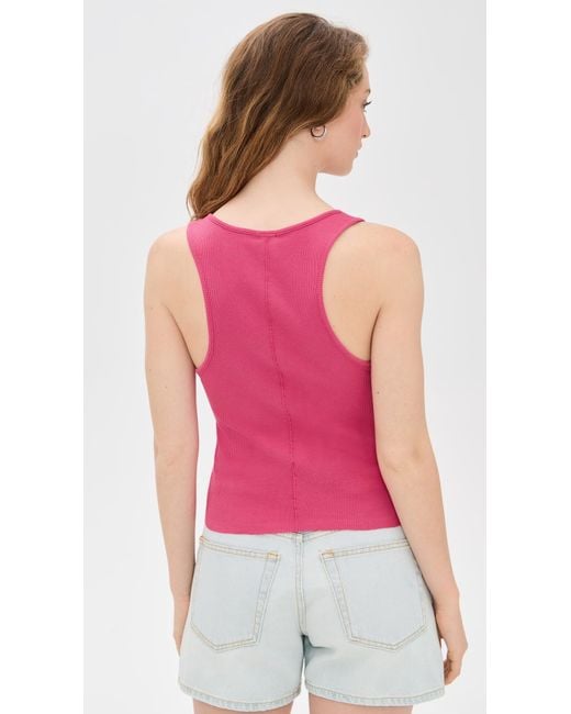 Re/done Pink Cut Off Tank