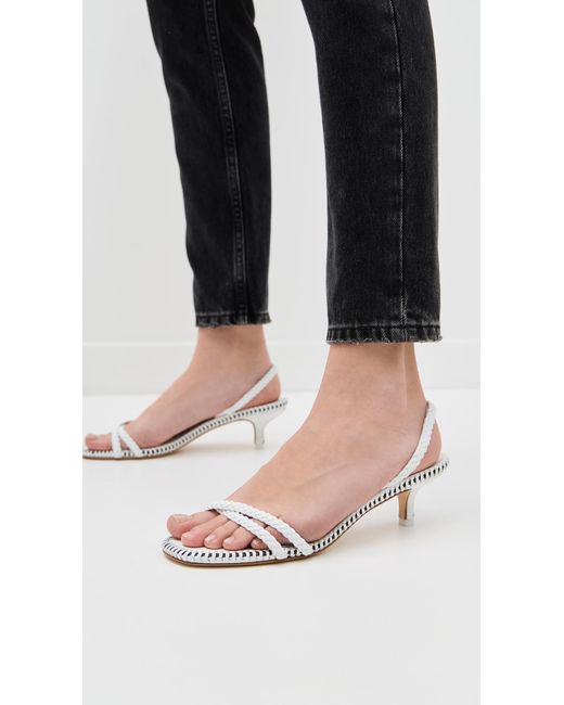 Larroude White Mini Annie Sandals
