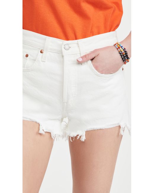 levis 501 white shorts