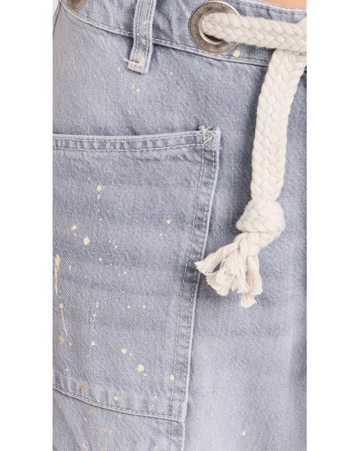 Free People Blue Moxie Low Slung Pull On Jeans