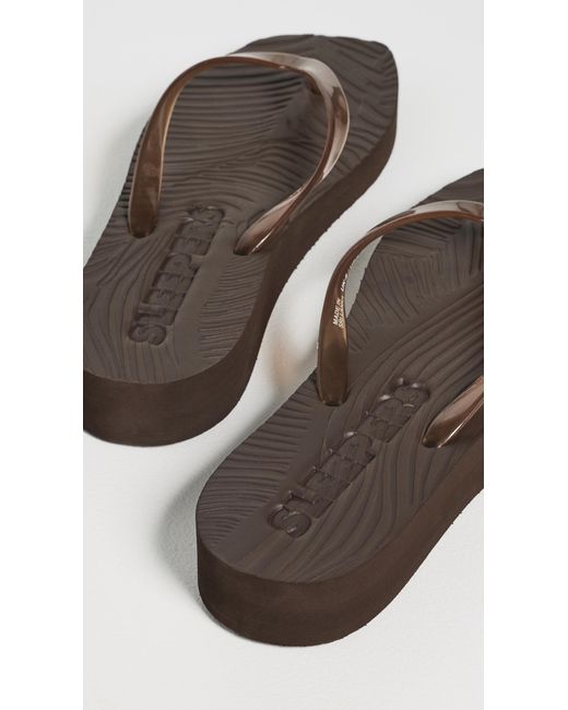 Sleeper Black Platform Jelly Flip Flops