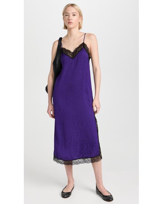 Scotch & Soda Purple Cami Dress With Lace Detail