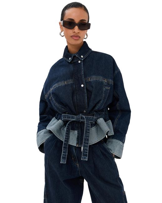 3.1 Phillip Lim Blue Boxy Jacket With Waist Ties