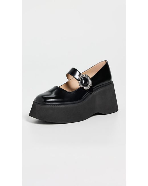 COACH Black Tea Rose Platform Mary Janes Loafer