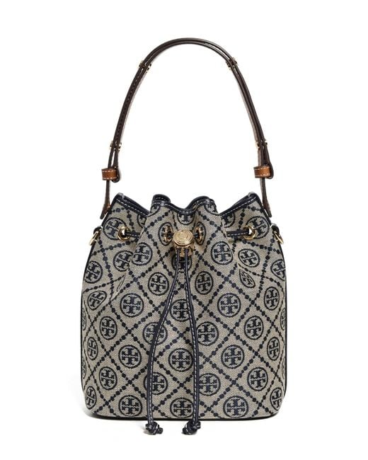 Tory Burch Black T Monogram Bucket Bag