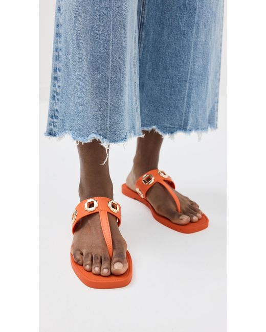 Larroude Orange Milan S Jelly Sandals