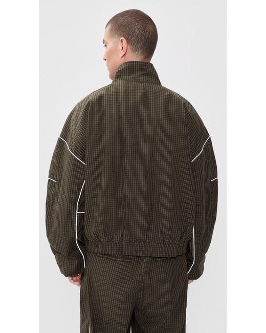 NAHMIAS Black Grid Warm Up Jacket for men