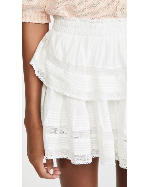 LoveShackFancy White Ruffle Mini Skirt